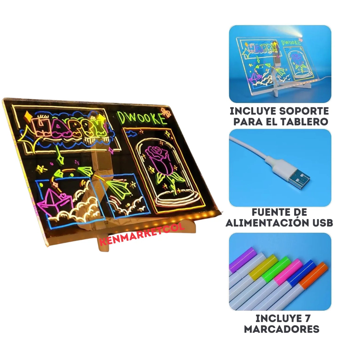 Pizarra Mágica Luz LED USB